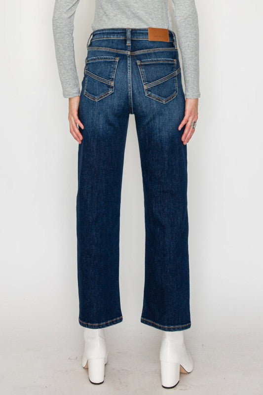 AT1029STD - High Rise Ankle Straight Jeans - Weste 