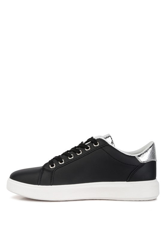 Claude Faux Leather Back Panel Detail Sneakers Rag Company