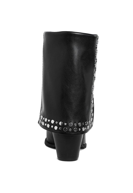Mariachi Stud Embellished Foldover Boots 