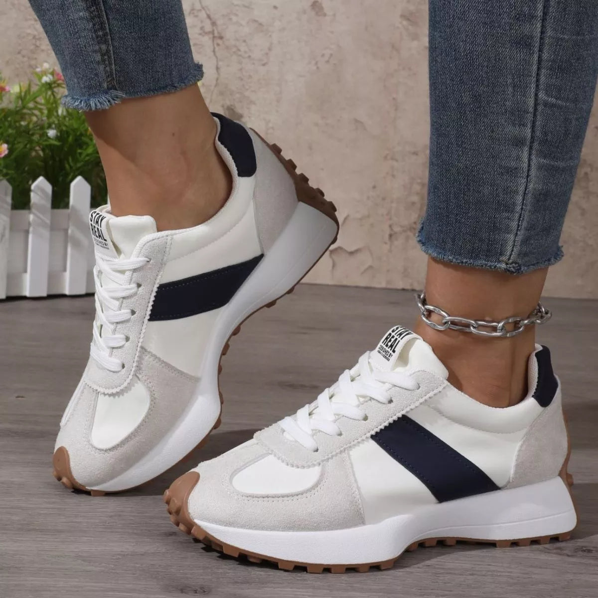 Round Toe Flats Sneakers Trendsi