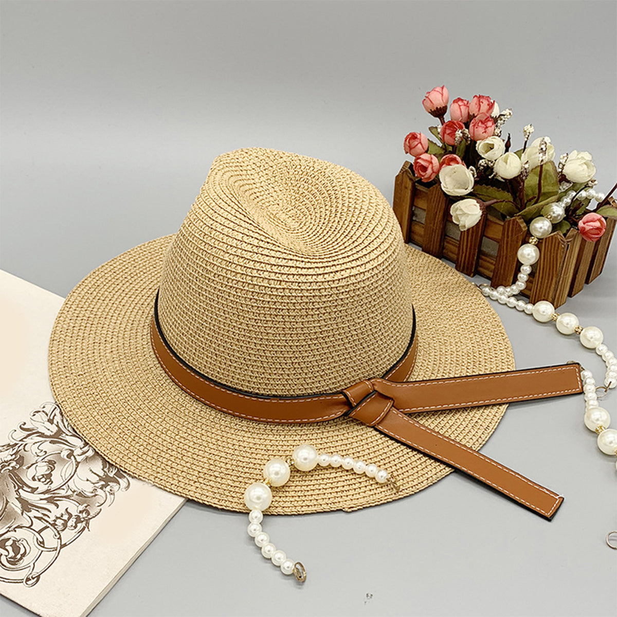 Wide Brim Paper Braided Hat Trendsi