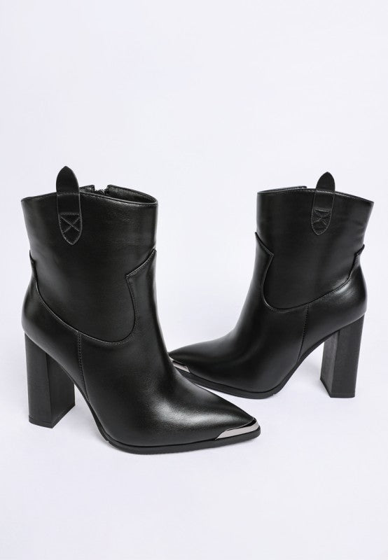 Hatter Pointed Toe Faux Leather Boots Rag Company