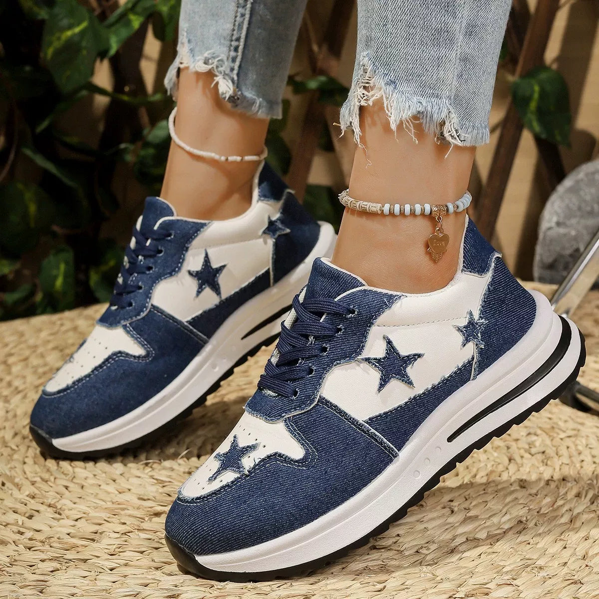 Star Lace Up Sneakers 