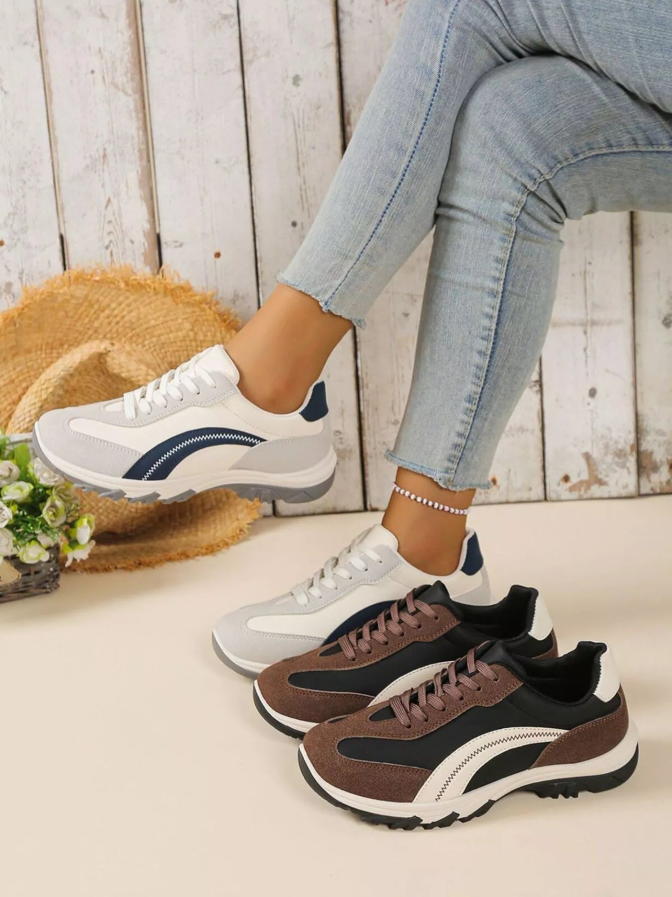 Contrast Lace Up Athletic Trendsi