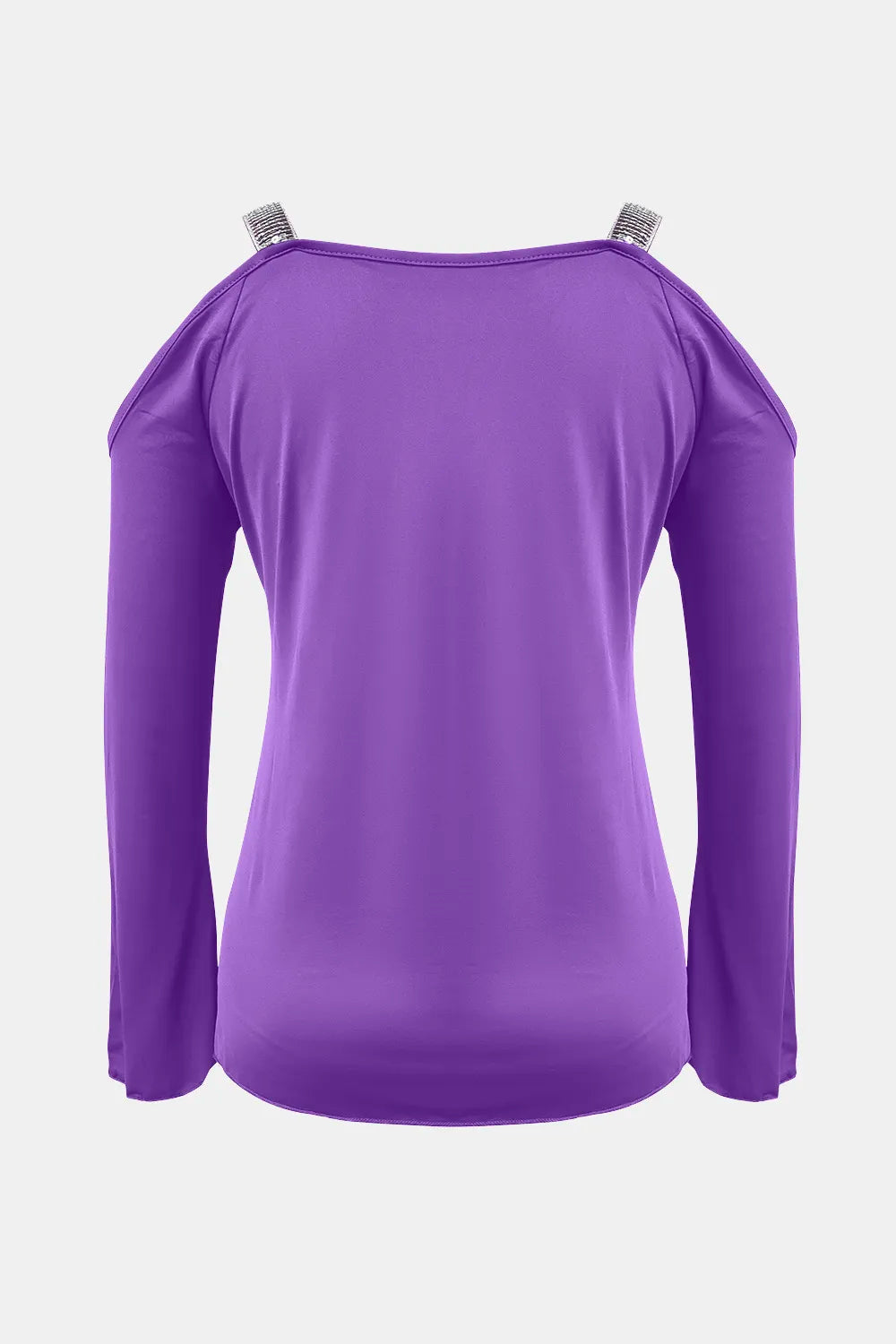 Sequin V-Neck Cold Shoulder Top Luckygirlsclothingcompany.com
