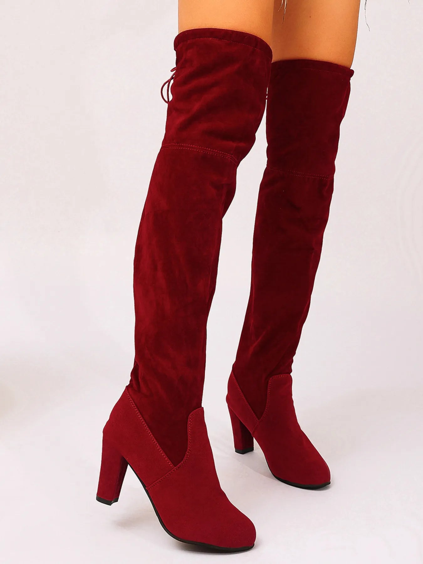 Suede Over-The-Knee High Heel Boots 