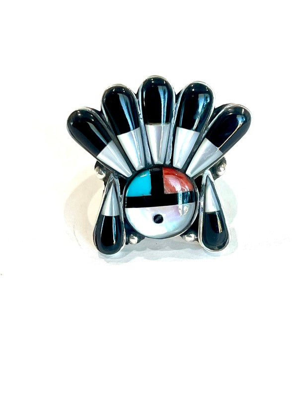 Handmade Multi Stone Southwestern Sunface 