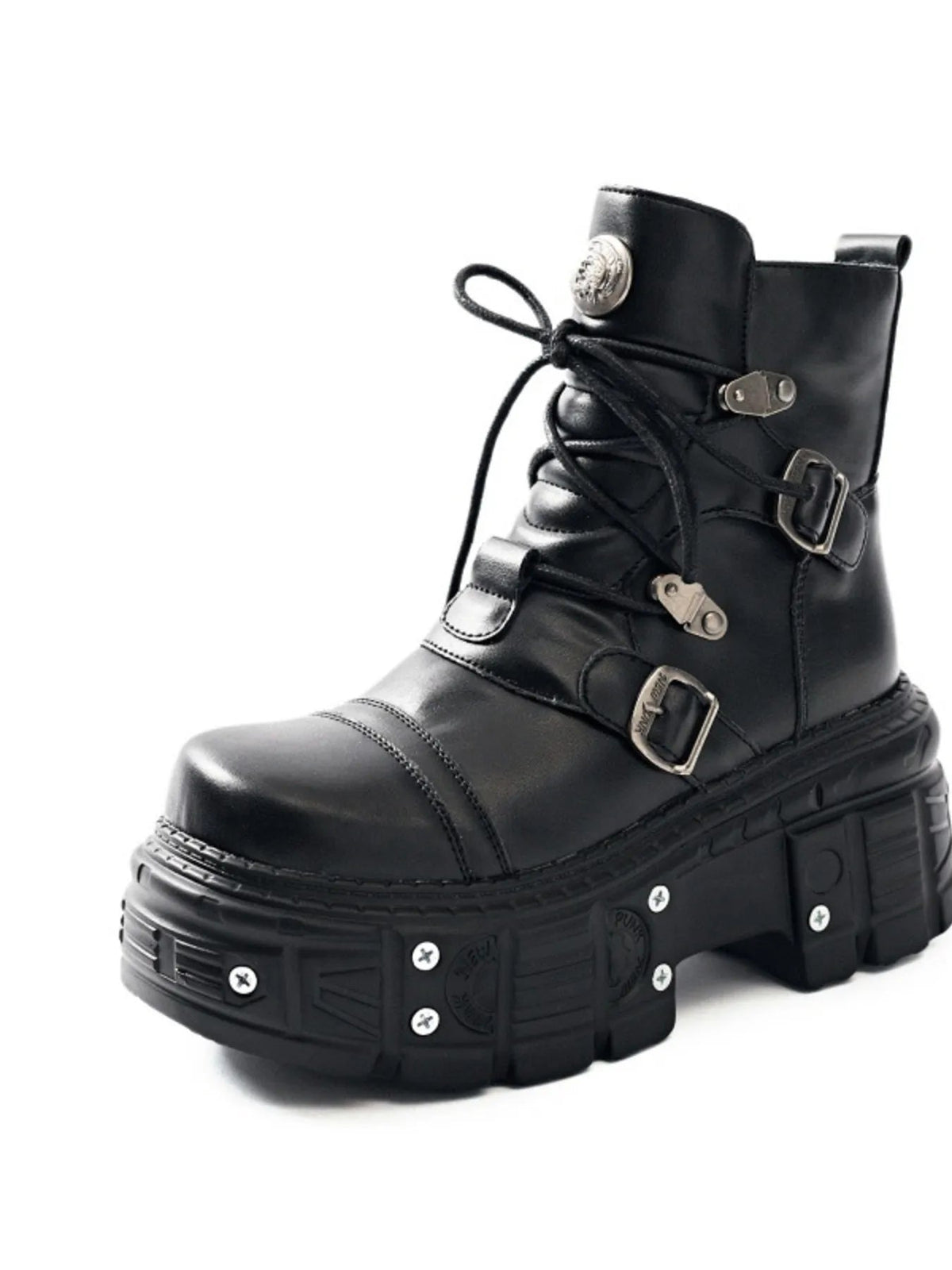 Lace Up Platform Boots Trendsi