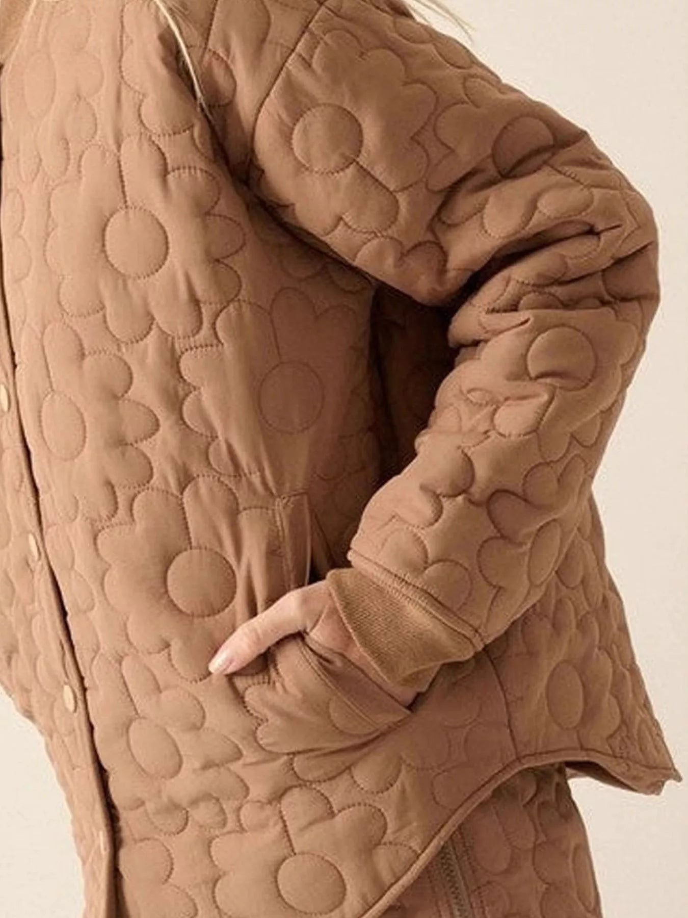 Textured Snap Down Outerwear Trendsi