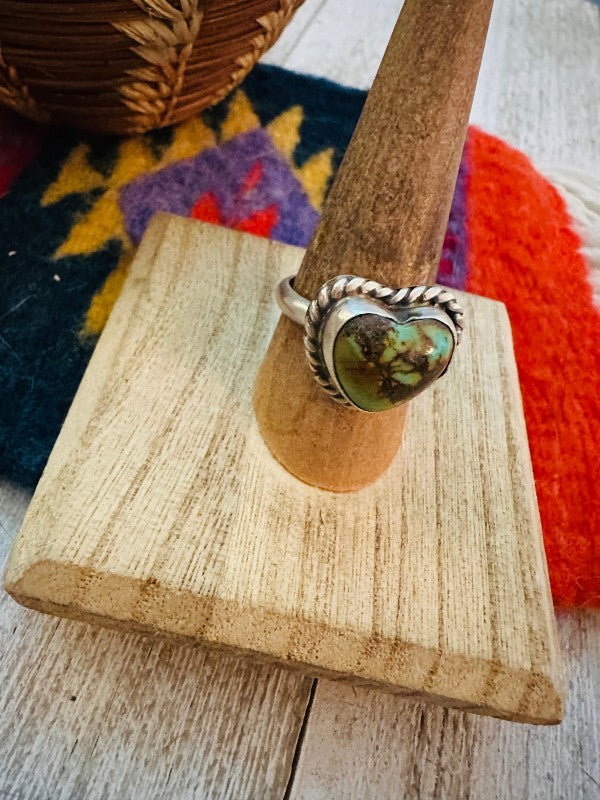 Navajo Sterling Silver & Turquoise Adjustable Hear 