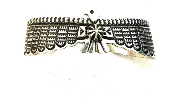 Navajo Hand Stamped Sterling Silver Thunderbird 