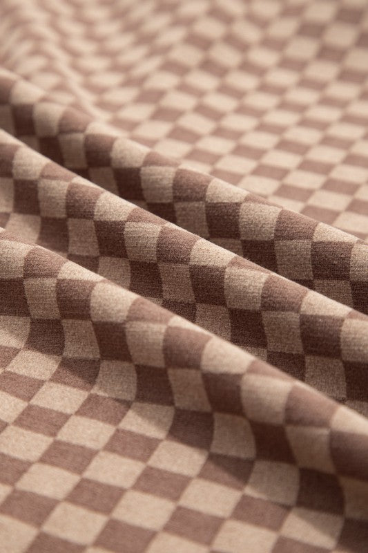 Checker Long Sleeve Pullover and Shorts Set 