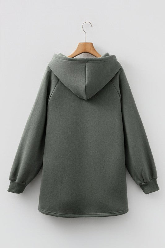 Solid Fleece Lined Drawstring Hoodie JUNIPER BLVD