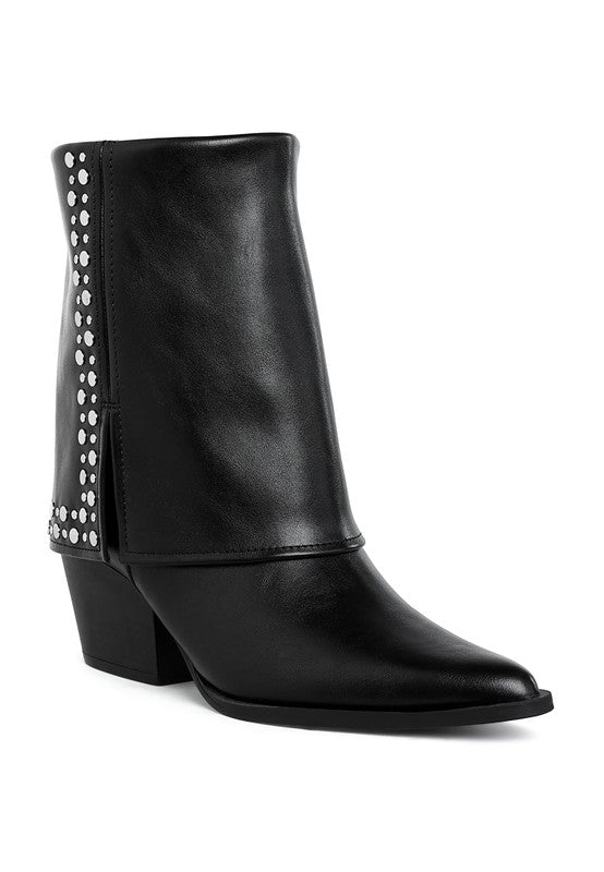 Mariachi Stud Embellished Foldover Boots 