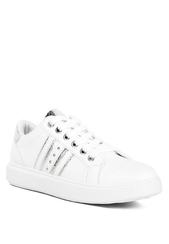 Claude Faux Leather Back Panel Detail Sneakers Rag Company