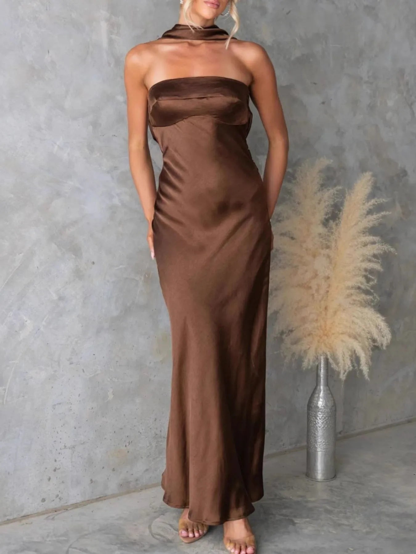 Satin Tube Maxi Dress Luckygirlsclothingcompany.com