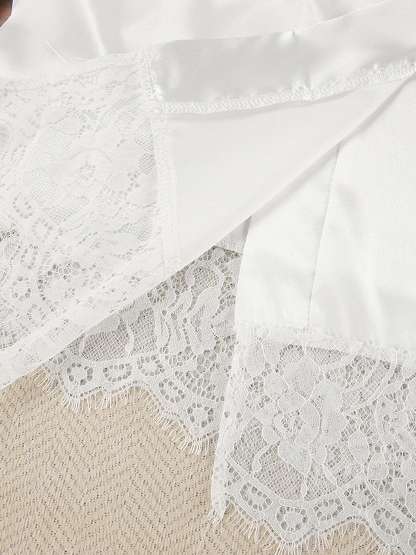 Cami & Lace Trim Cardigan & Shorts Lounge Set Trendsi