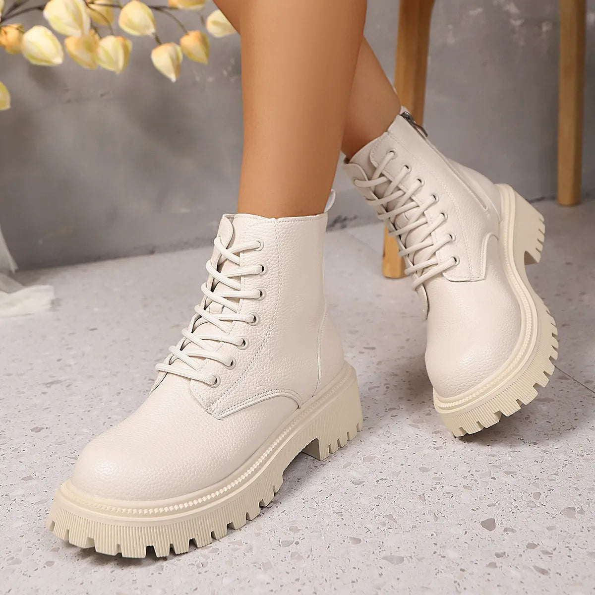 Lace Up Platform Boots 