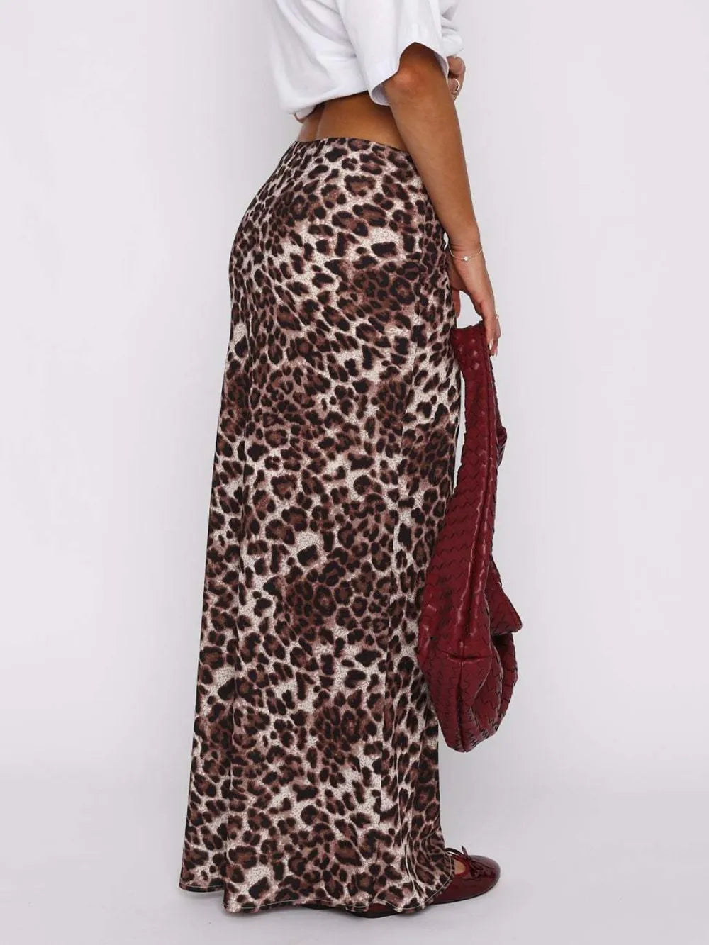 Leopard Maxi Skirt Trendsi