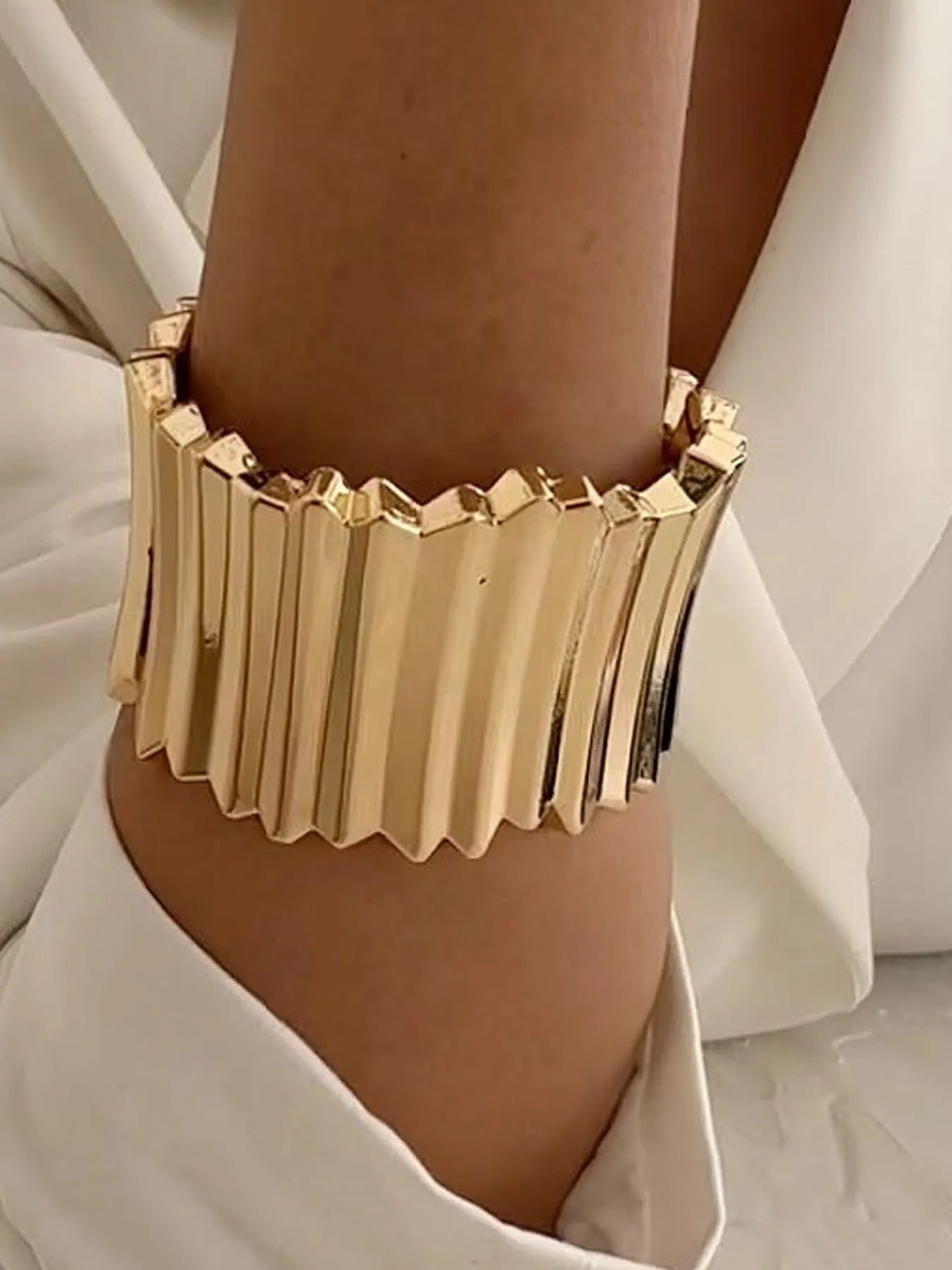 Alloy Wide Cuff Statement Bracelet 
