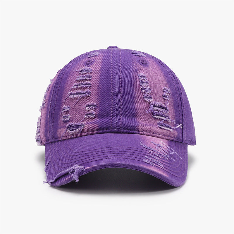 Distressed Adjustable Cotton Baseball Cap Trendsi