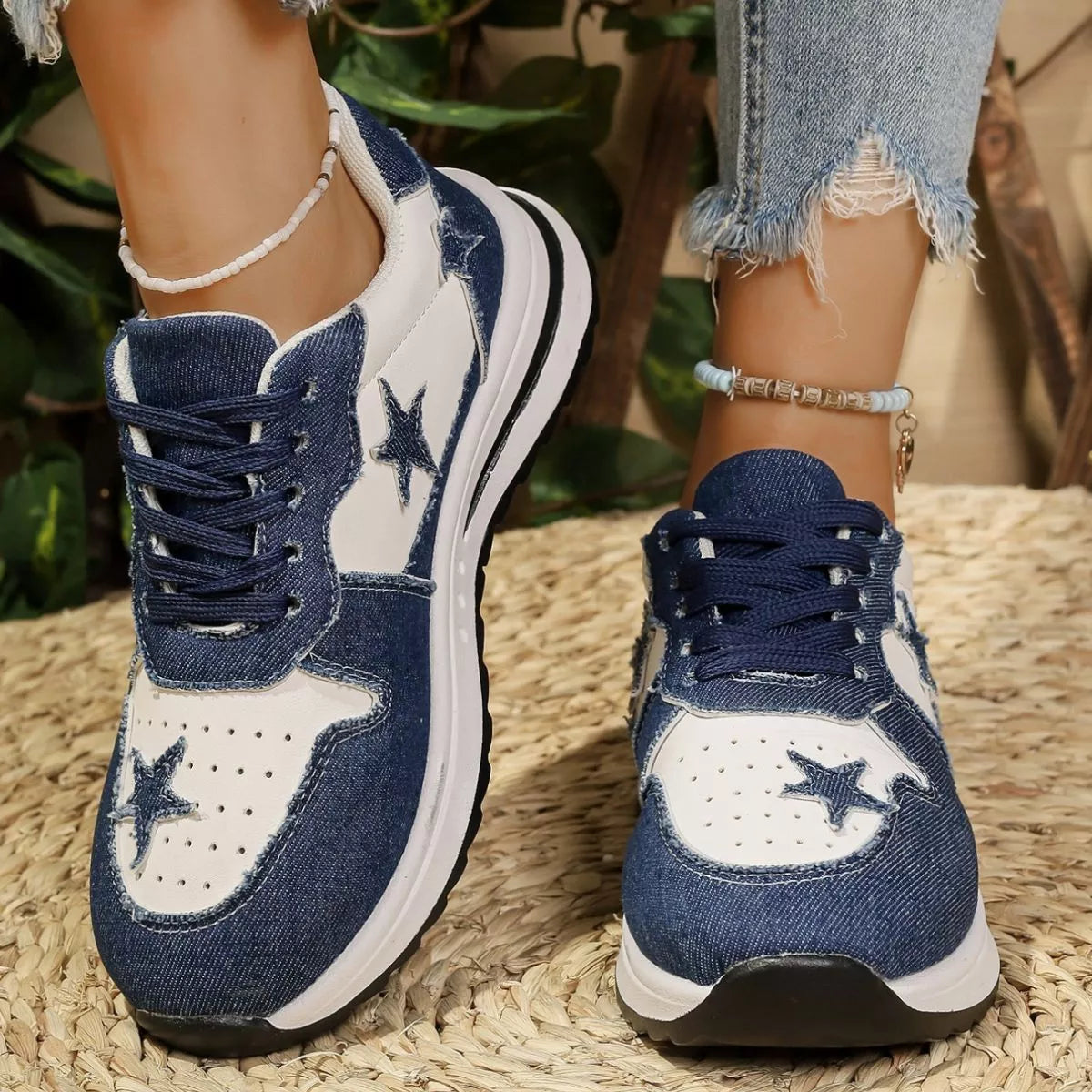 Star Lace Up Sneakers 