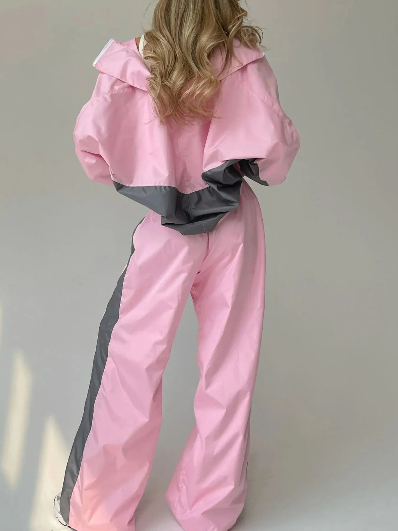 Zip Up Long Sleeve Top and Pants Set Trendsi