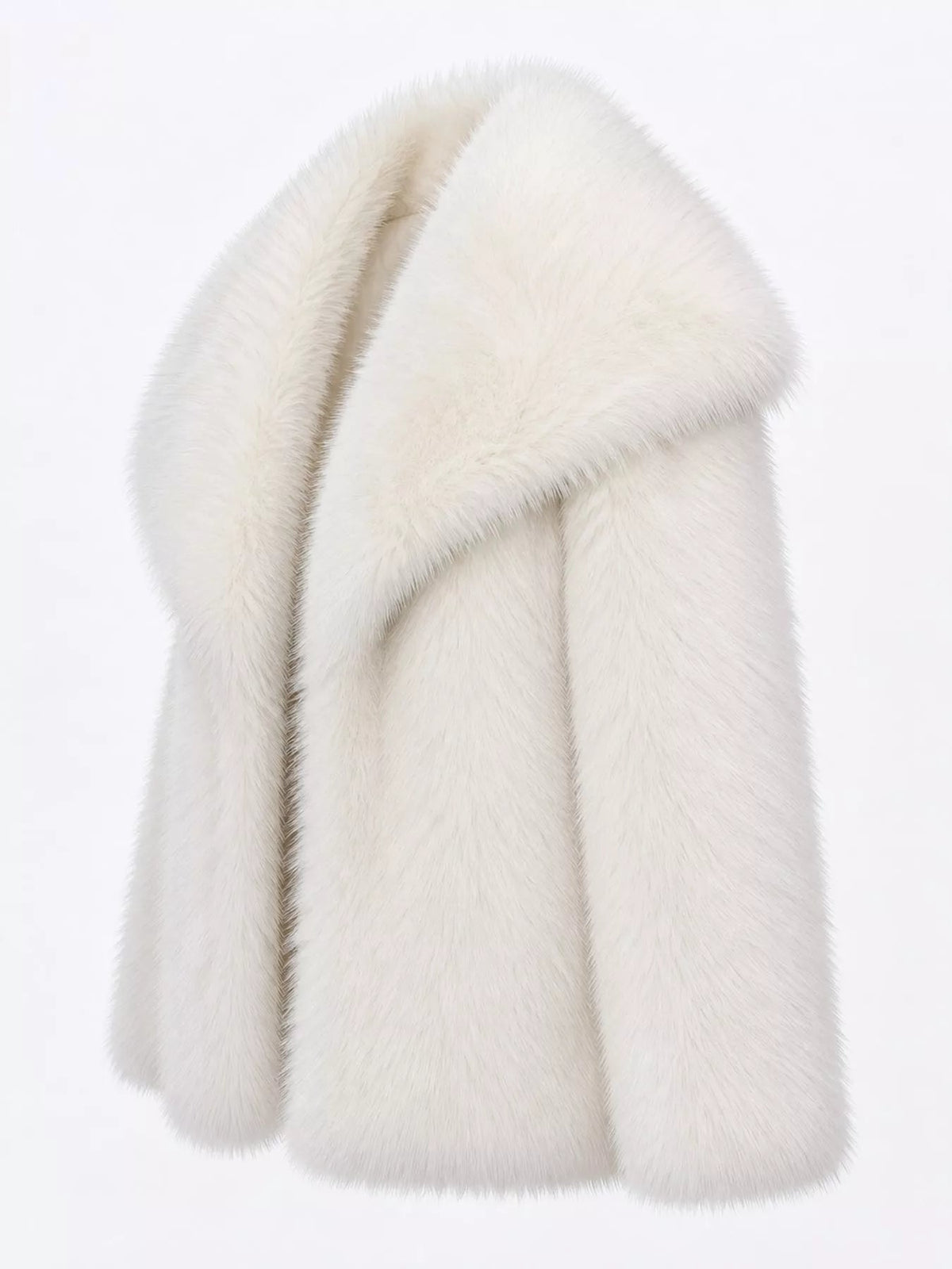 Fox Fur Collar Winter Outerwear Trendsi