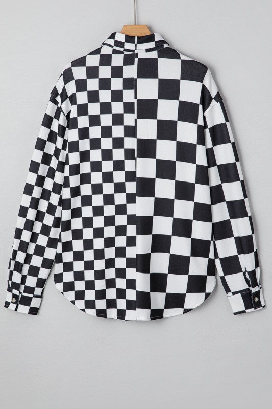 Checker Flap Pocket Button Front 