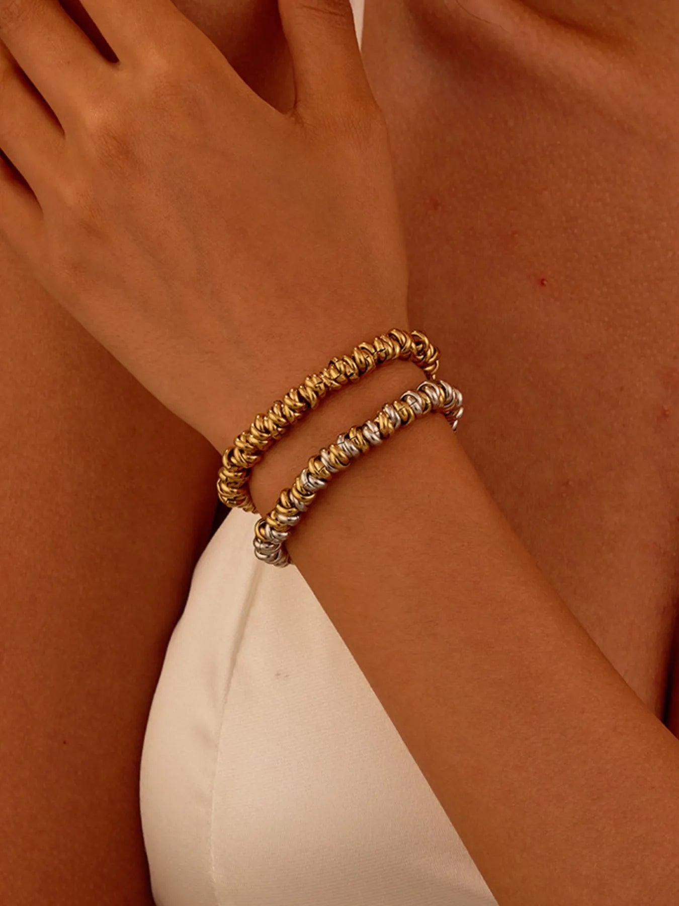 Stainless Steel Beaded Bracelet 