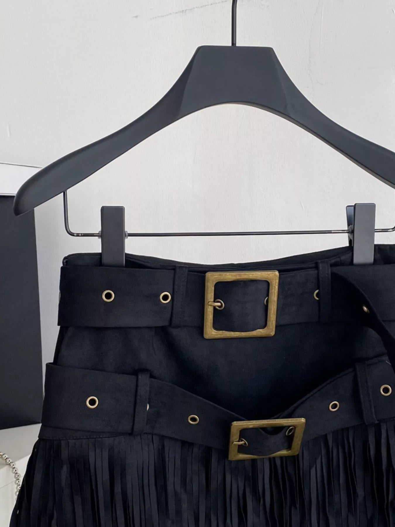 Fringe Belted Mini Skirt Luckygirlsclothingcompany.com