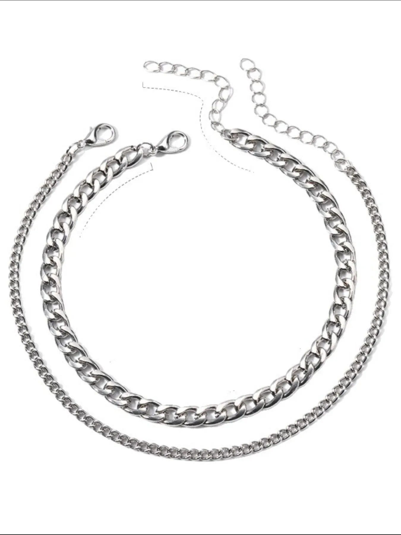 2-Piece Alloy Chain Anklet Bracelets 