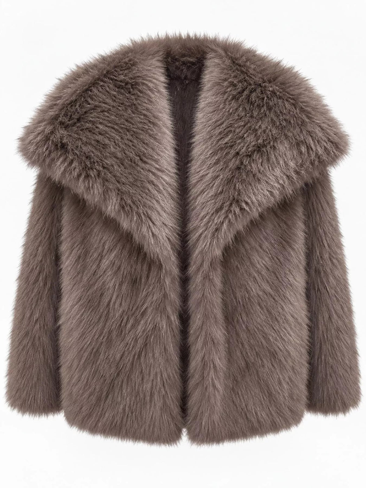 Fox Fur Collar Winter Outerwear Trendsi