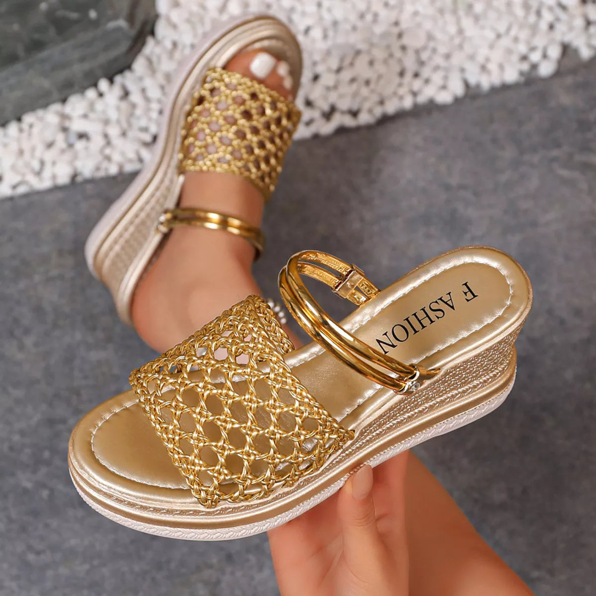 Open Toe Wedge Sandals Trendsi