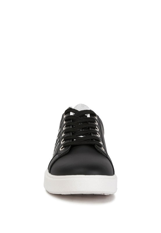 Claude Faux Leather Back Panel Detail Sneakers Rag Company