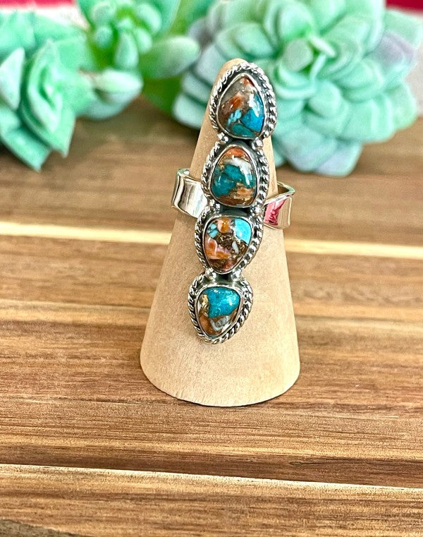 Beautiful Handmade Sterling Silver And Spice Clust 