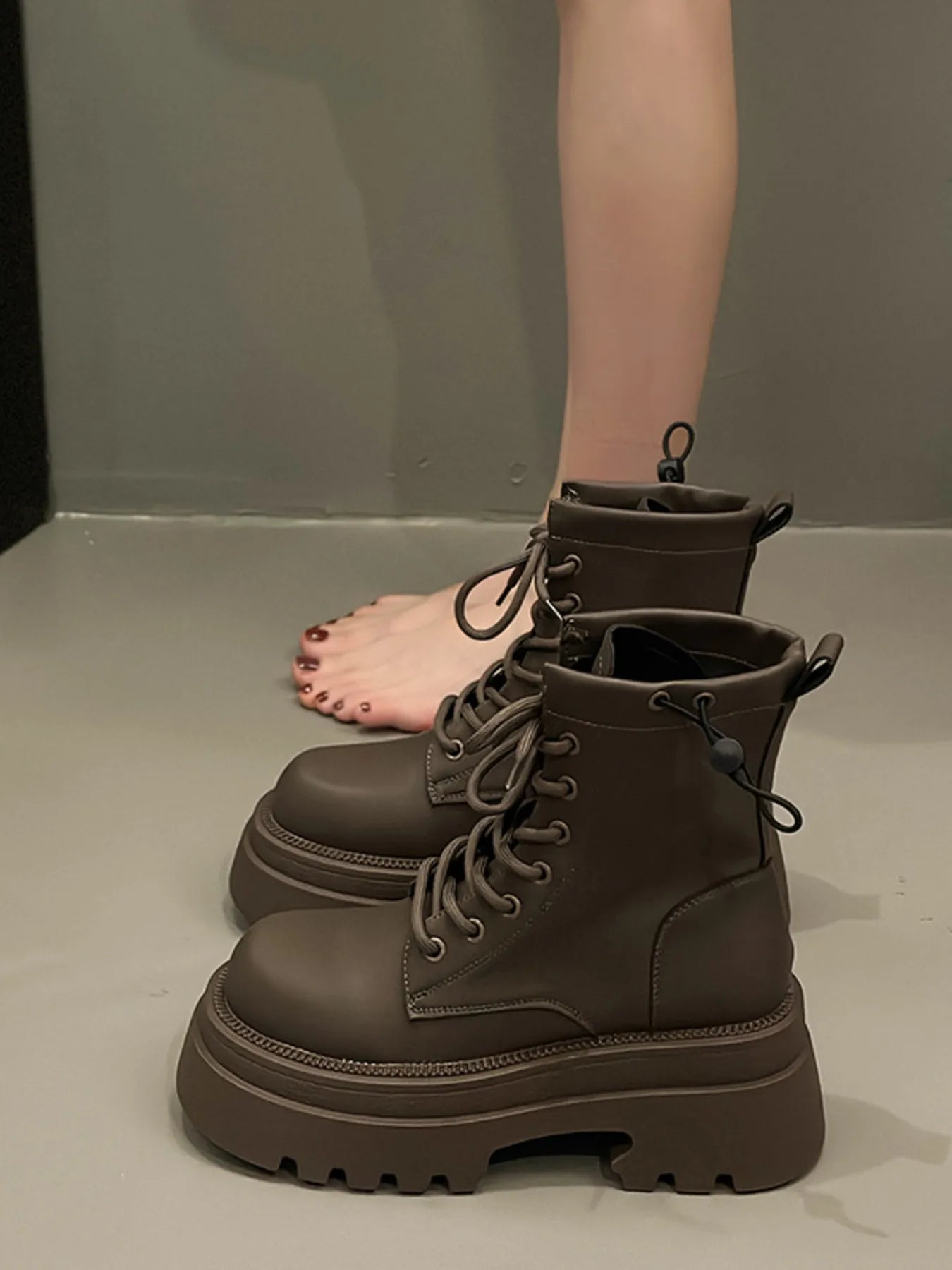 Lace Up Platform Boots 