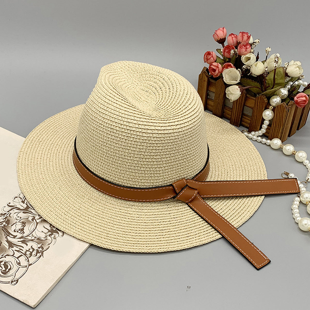 Wide Brim Paper Braided Hat Trendsi