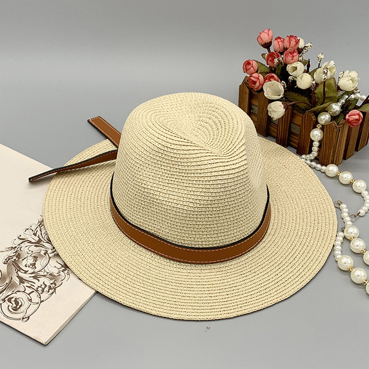 Wide Brim Paper Braided Hat Trendsi