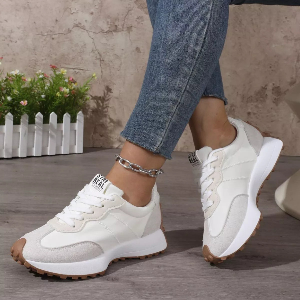 Round Toe Flats Sneakers Trendsi