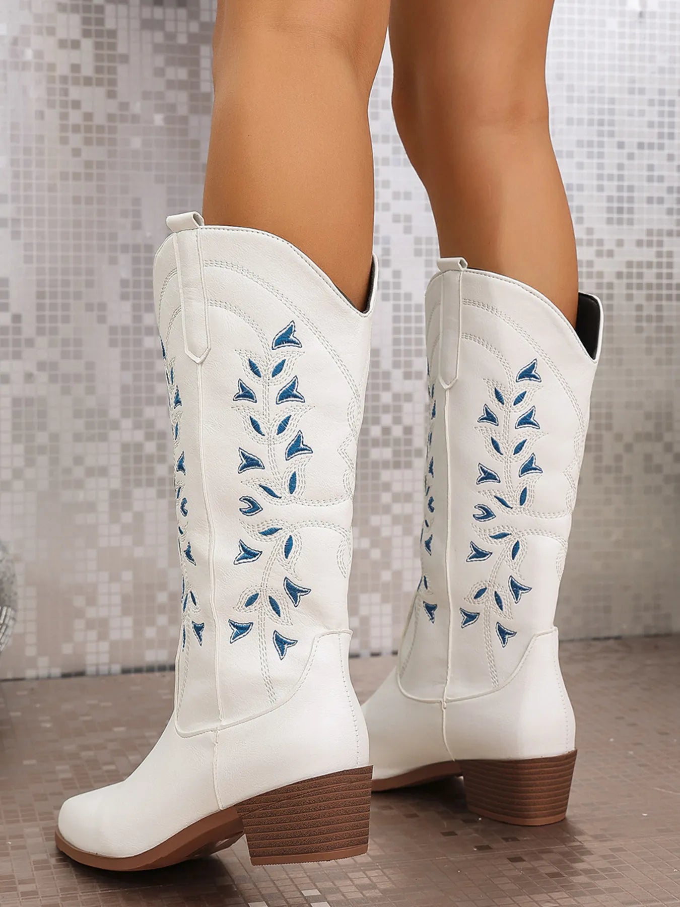 Point Toe Block Heels Boots 