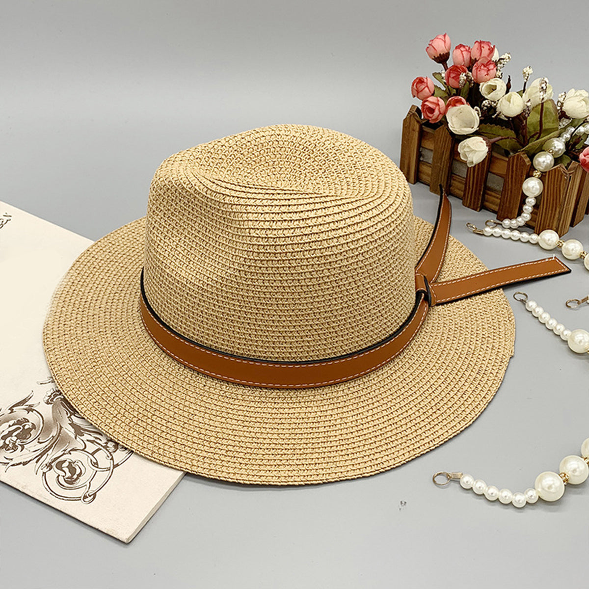 Wide Brim Paper Braided Hat Trendsi