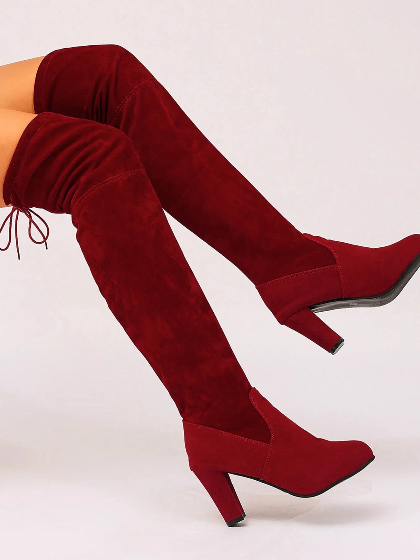Suede Over-The-Knee High Heel Boots 