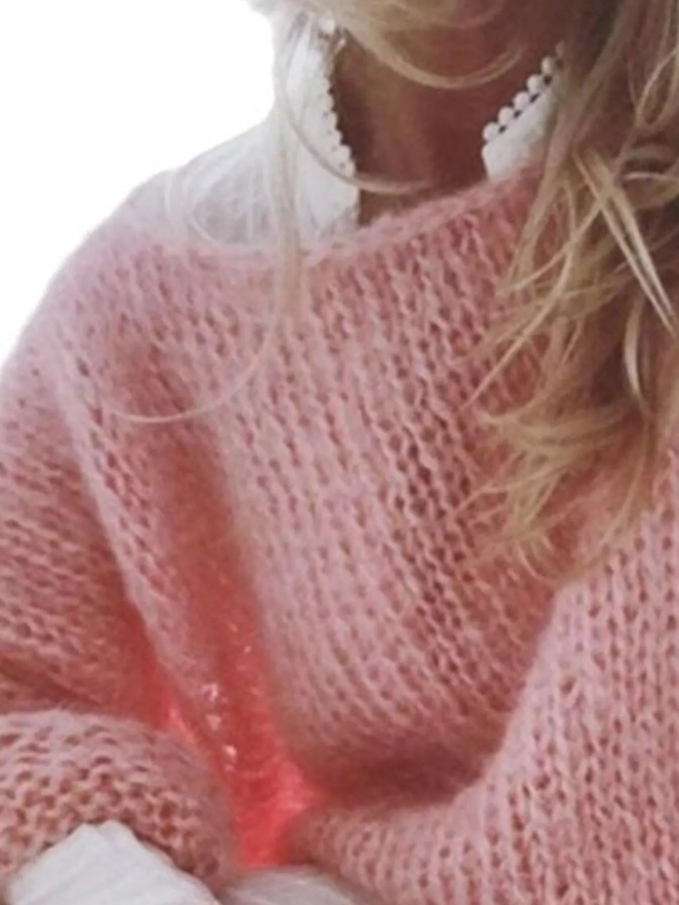 Fuzzy Round Neck Sweater 