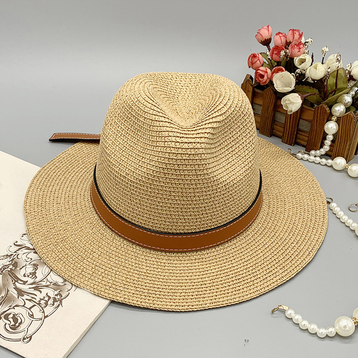 Wide Brim Paper Braided Hat Trendsi