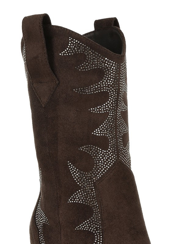 Rambler Rhinestones Embellished Calf Boots Luckygirlsclothingcompany.com
