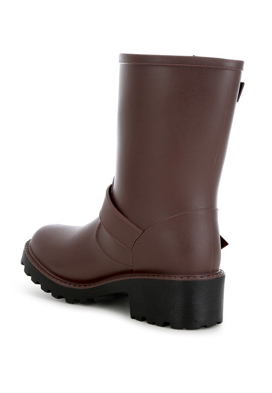 Anong Harness Detail Calf Boots 