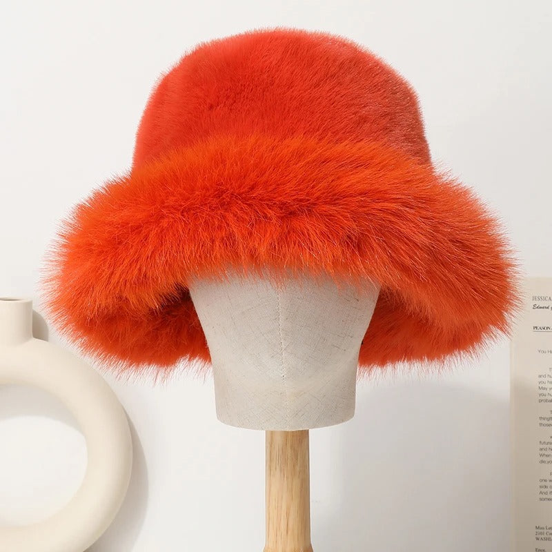 Mink Fur Fluffy Bucket Hat Luckygirlsclothingcompany.com