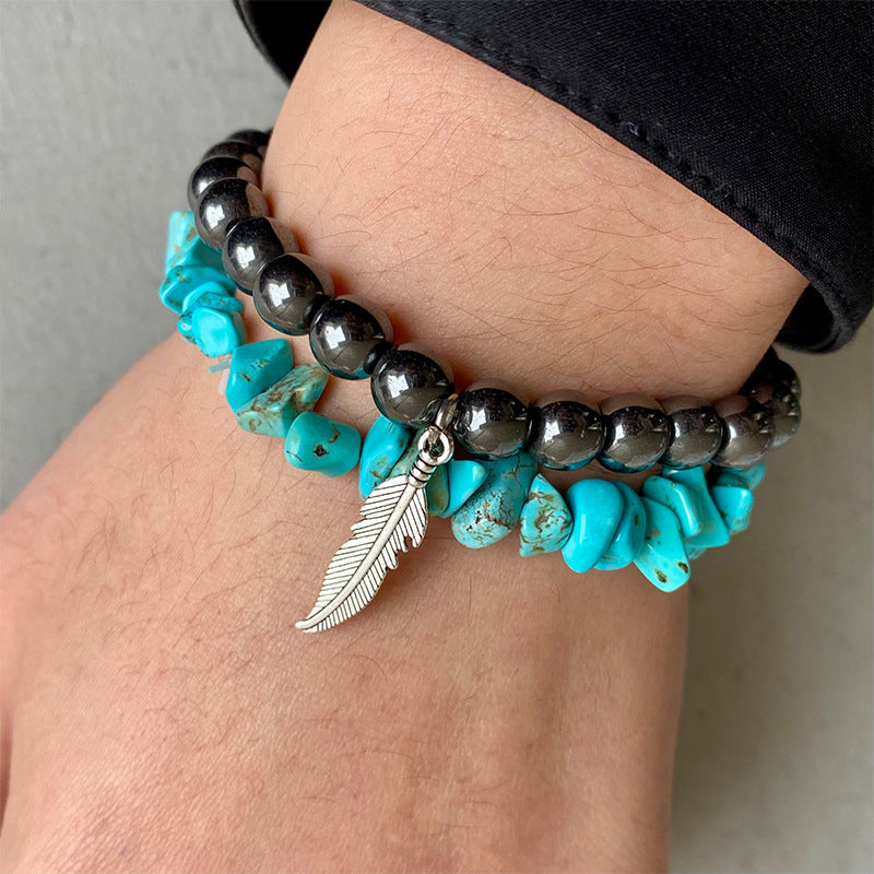 Turquoise Alloy Bracelet Trendsi