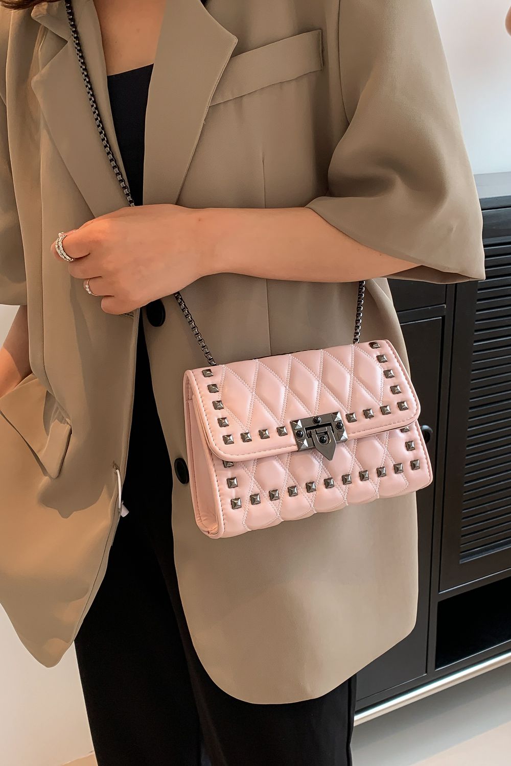 Studded PU Leather Crossbody Bag Trendsi